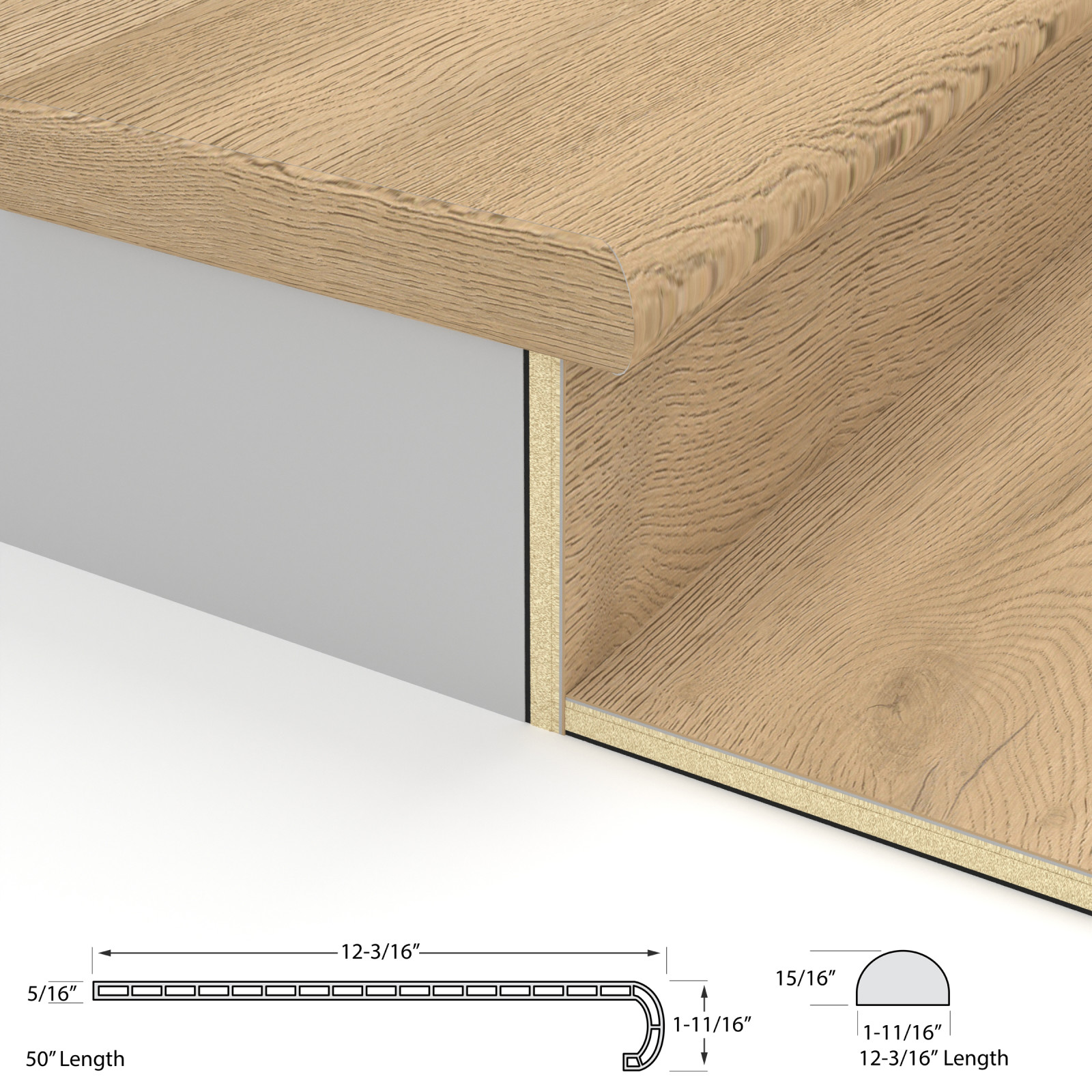 Cypress Preserve Laguna Vinyl Stair Tread w/ Cap view 4