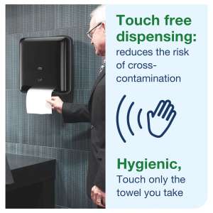 Tork, H1 Matic Elevation, Electronic Roll Towel Dispenser, Black