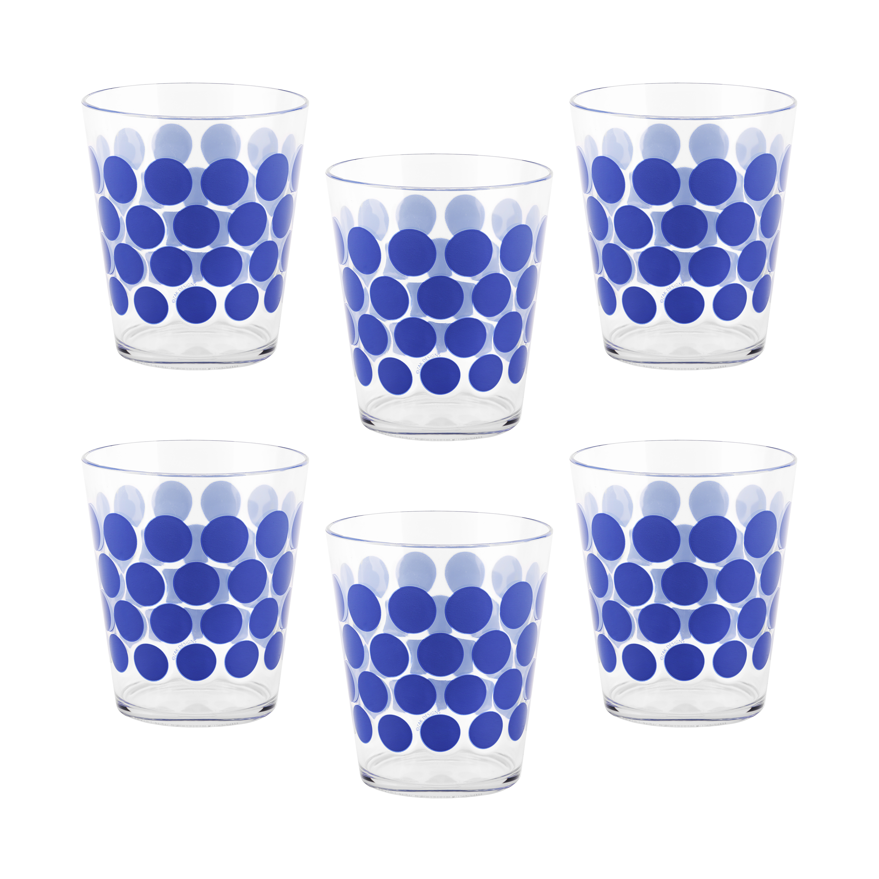 Dot Dot 15 ounce Old-Fashion Glass, Blue, 6-piece set slideshow image 2 Dot Dot 15 ounce Old-Fashion Glass, Blue, 6-piece set slideshow image 2