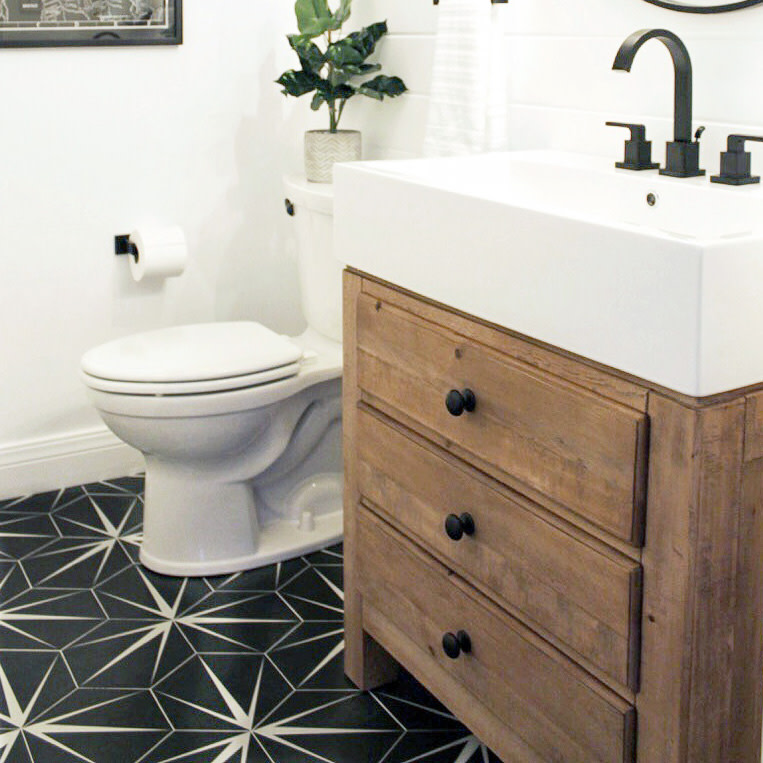 Trident Hex Nero 8-5/8 in. x 9-7/8 in. Porcelain Floor and Wall Tile