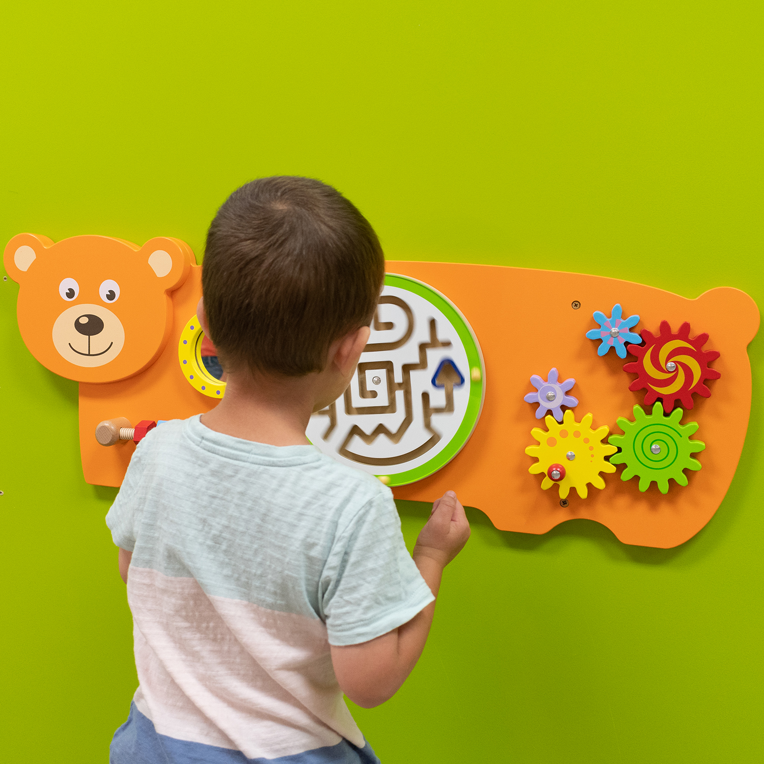 Learning Advantage Bear Activity Wall Panel - 18m+ - Toddler Activity Center image number null