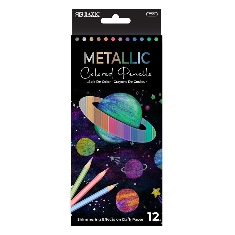 Metallic Colored Pencils, Pack of 12