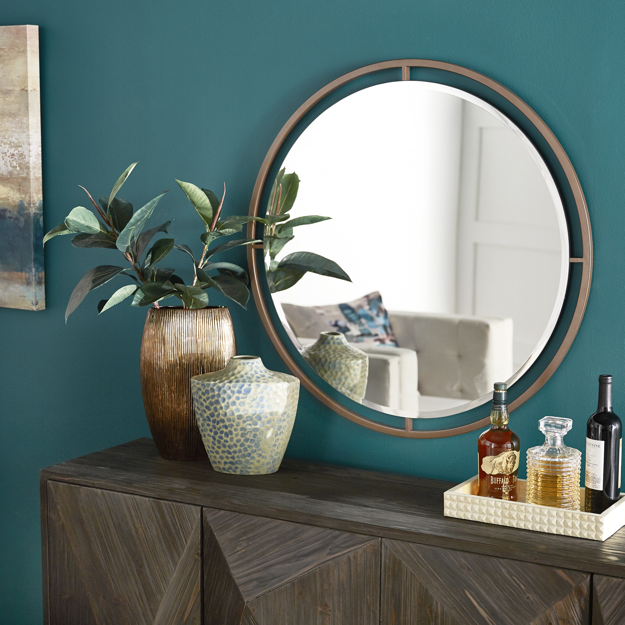 Floating Round Wall Mirror
