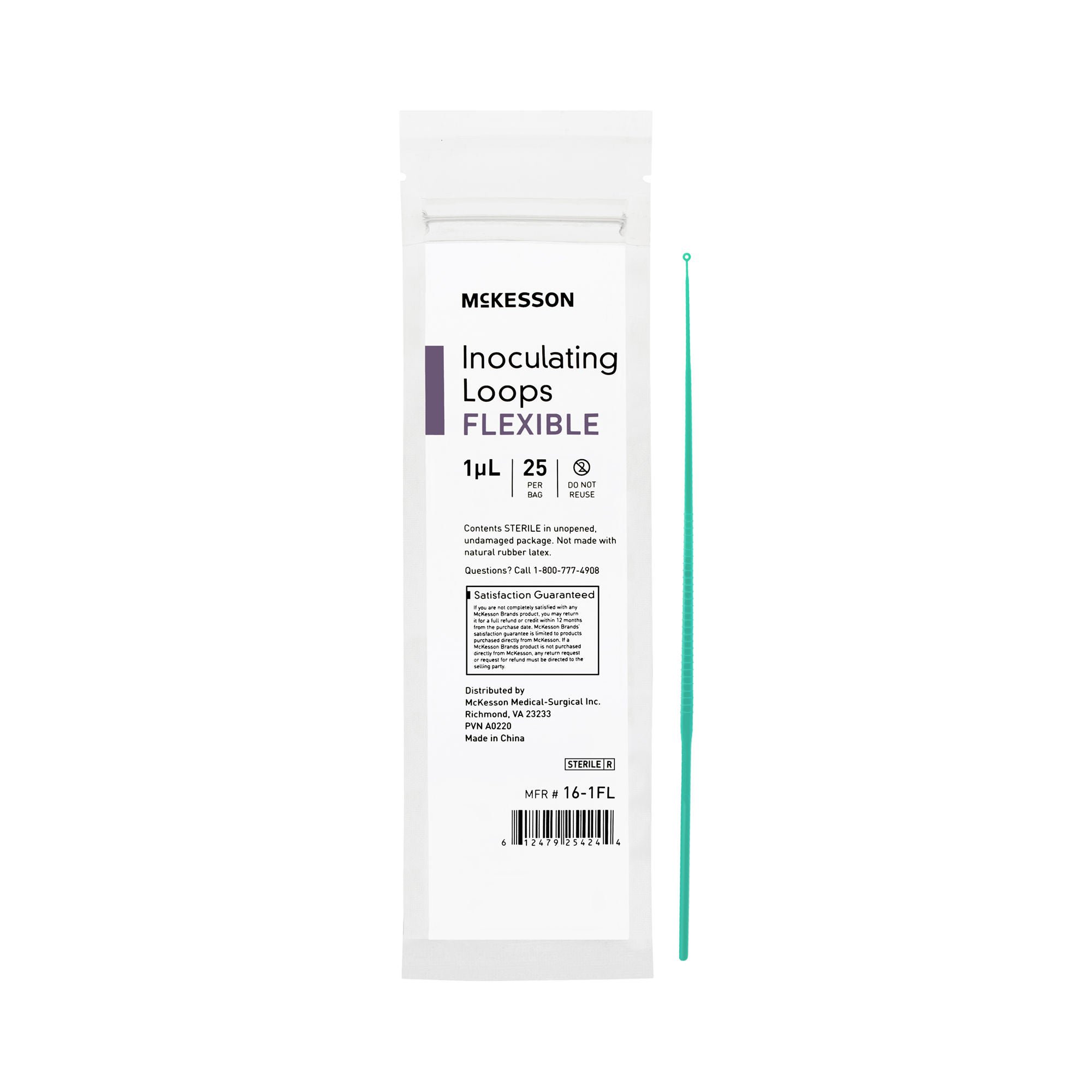 McKesson Inoculating Loop, Light Green, 1 μL, 20-Centimeter Length
