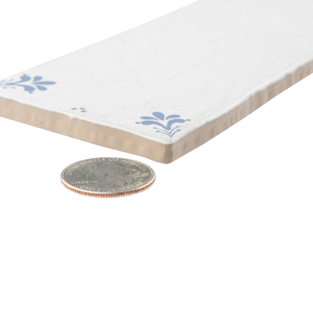 Crackle White Décor 2-7/8 in. x 11-7/8 in. Ceramic Wall Tile