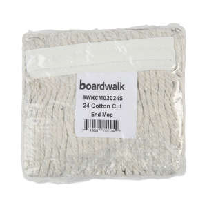 Boardwalk, Cotton Cut-End Wet Mop Head with 1.25" Headband, #24, White
