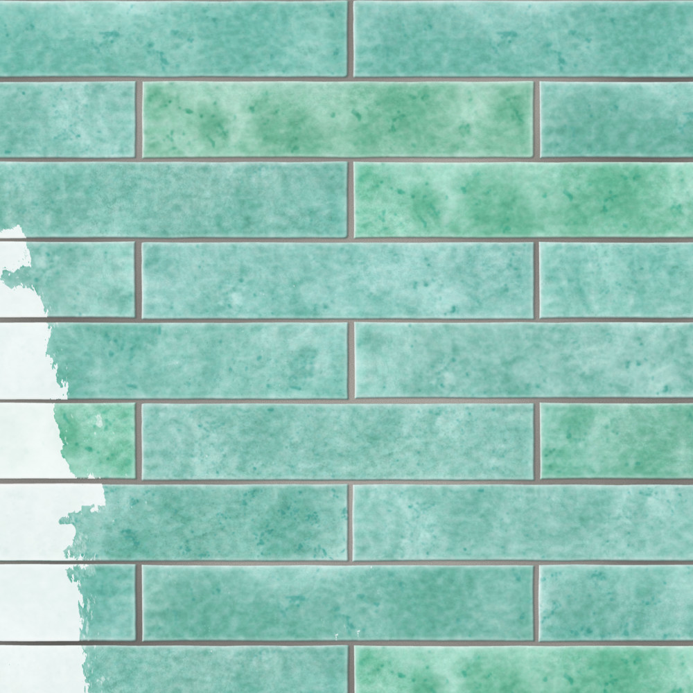 Menorca Aqua 2-1/2 in. x 12-7/8 in. Ceramic Wall Tile