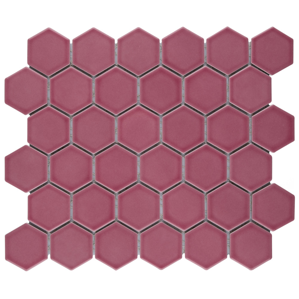 Tribeca 2″ Hex Glossy Blush 11-1/8 in. x 12-5/8 in. Porcelain Mosaic Tile
