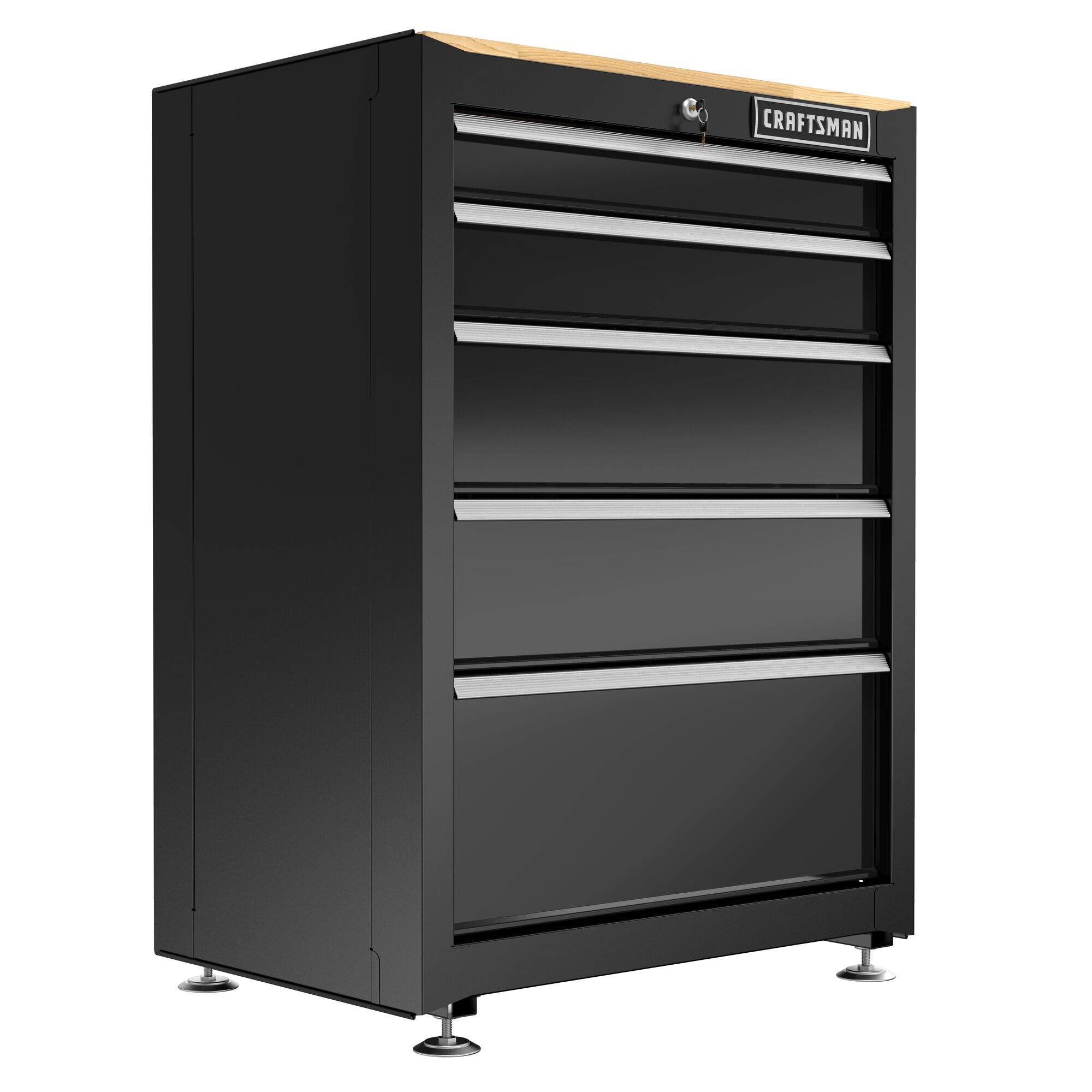 CRAFTSMAN 26.5-in wide 5-drawer base cabinet angled view