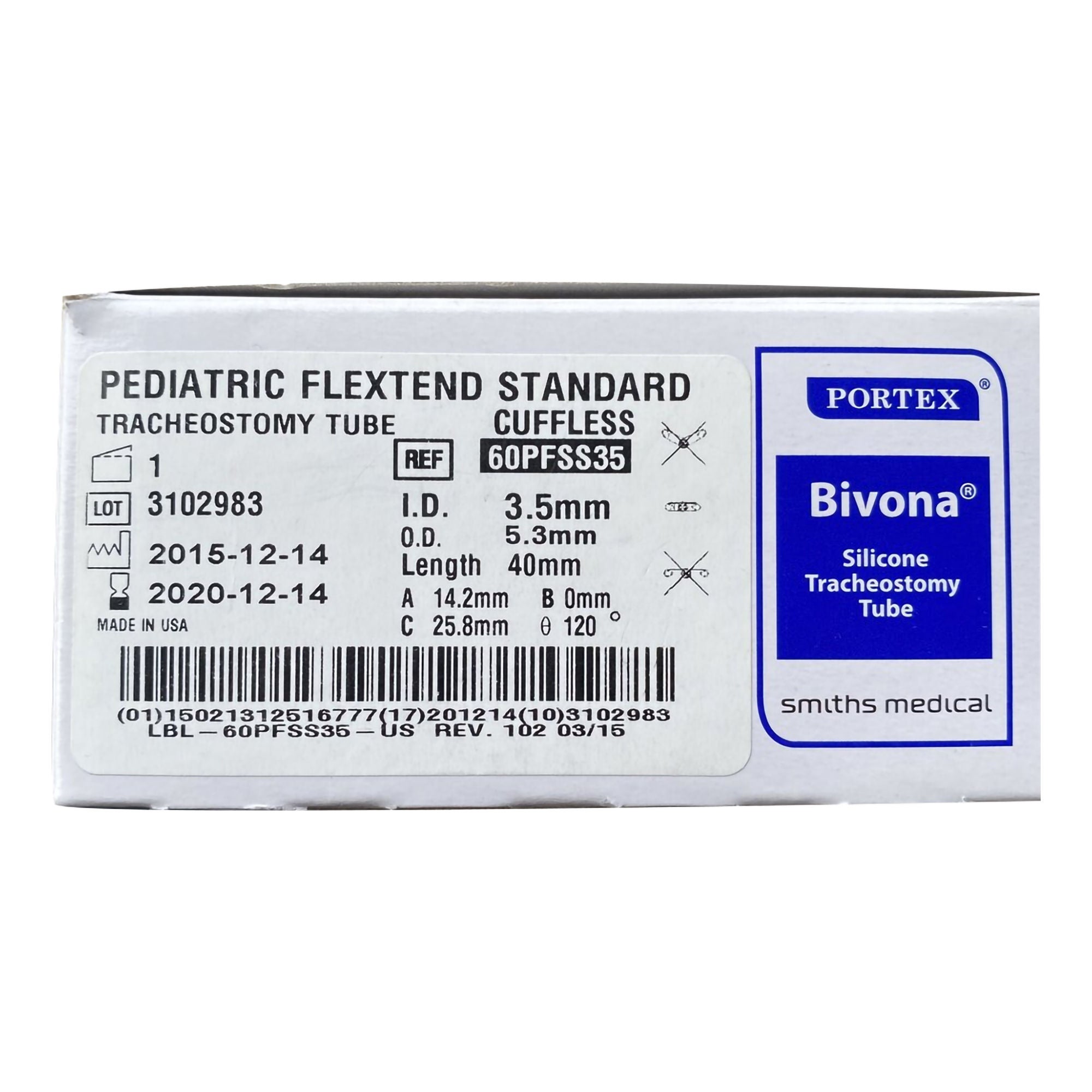Bivona® FlexTend™ Plus Pediatric Tracheostomy Tube, Size 3.5
