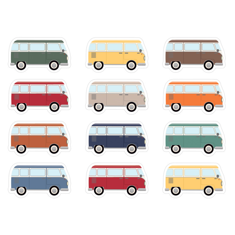 Moving Mountains Road Trip Camper Vans Mini Accents, Pack of 36