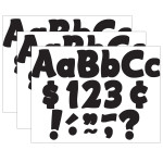 Teacher Created Resources&reg; Black Funtastic 4" Letters Combo Pack, 208 Per Pack, 3 Packs TCR5453-3