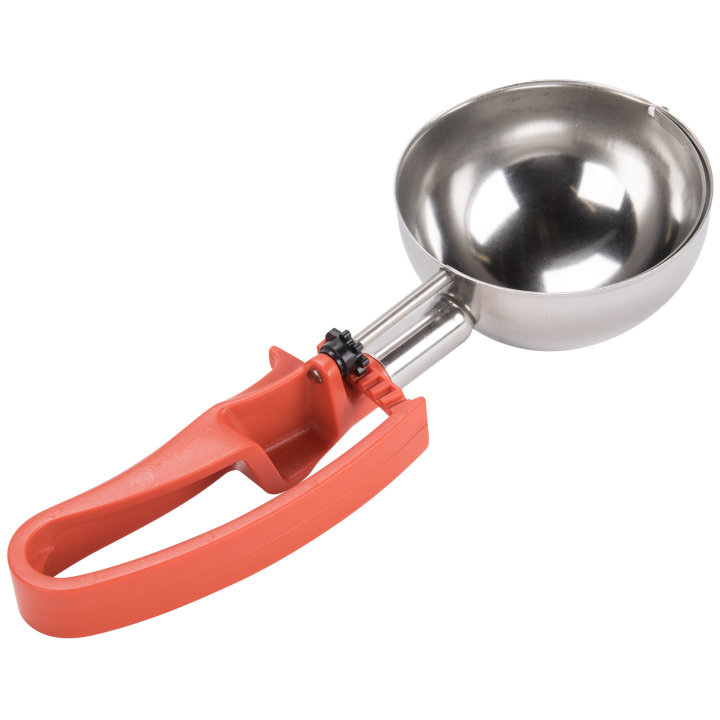 8-ounce disher with orange squeeze handle