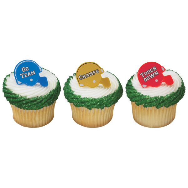 Football Helmet Cupcake Rings