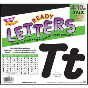 Black 4-Inch Italic Uppercase/Lowercase Combo Pack (EN/SP) Ready Letters&reg;