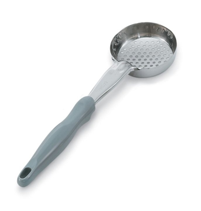 4-ounce one-piece heavy-duty perforated round Spoodle® utensil with gray nylon handle
