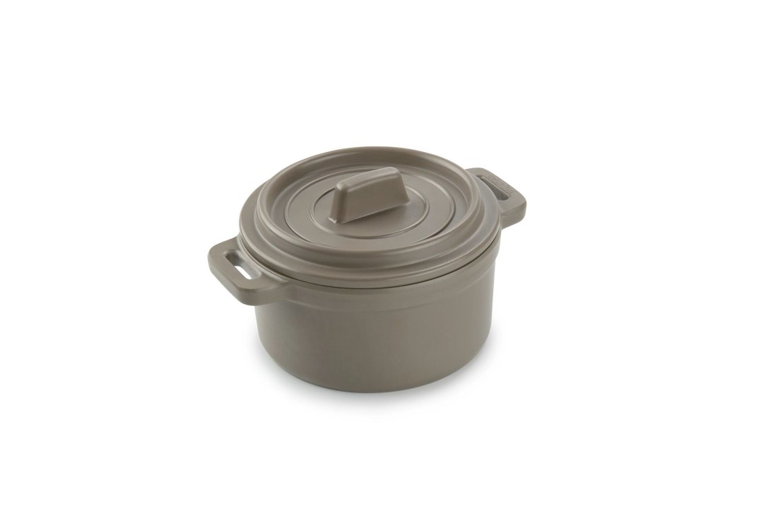 Mini Round Casserole With Lid Gray 10 cm