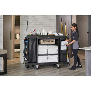 Rubbermaid Commercial, Side-Load Housekeeping Cart Bag, Black,