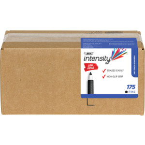 Intensity Low Odor Dry Erase Markers, Fine Tip, Black, 175 Count