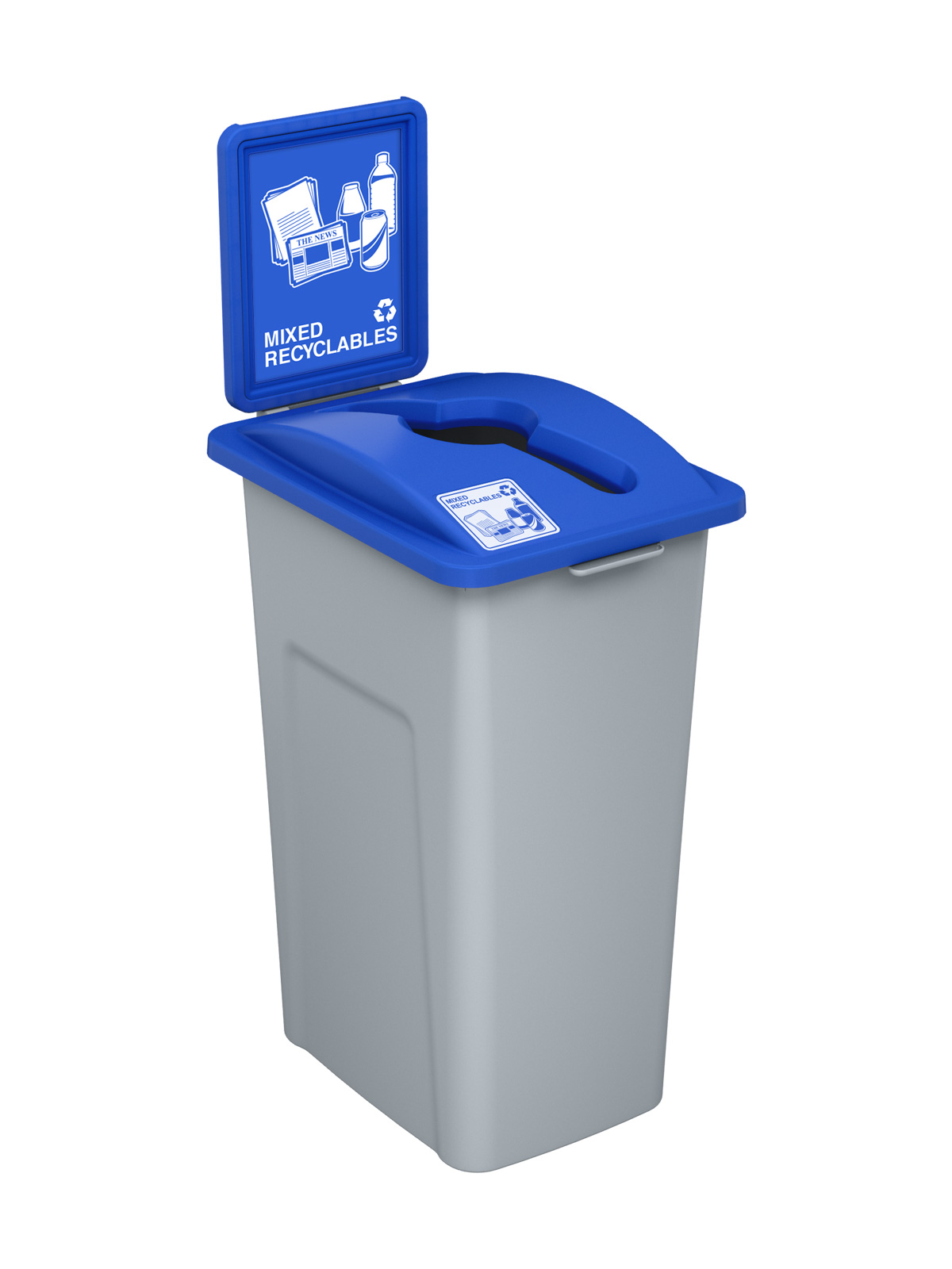 WASTE WATCHER – Single – Kit – Xl – Mixed Recyclables – Mixed – Grey-Blue