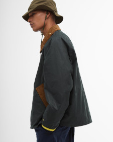 Barbour x Flower Mountain Oversized Transport Waxed Jacket Sage