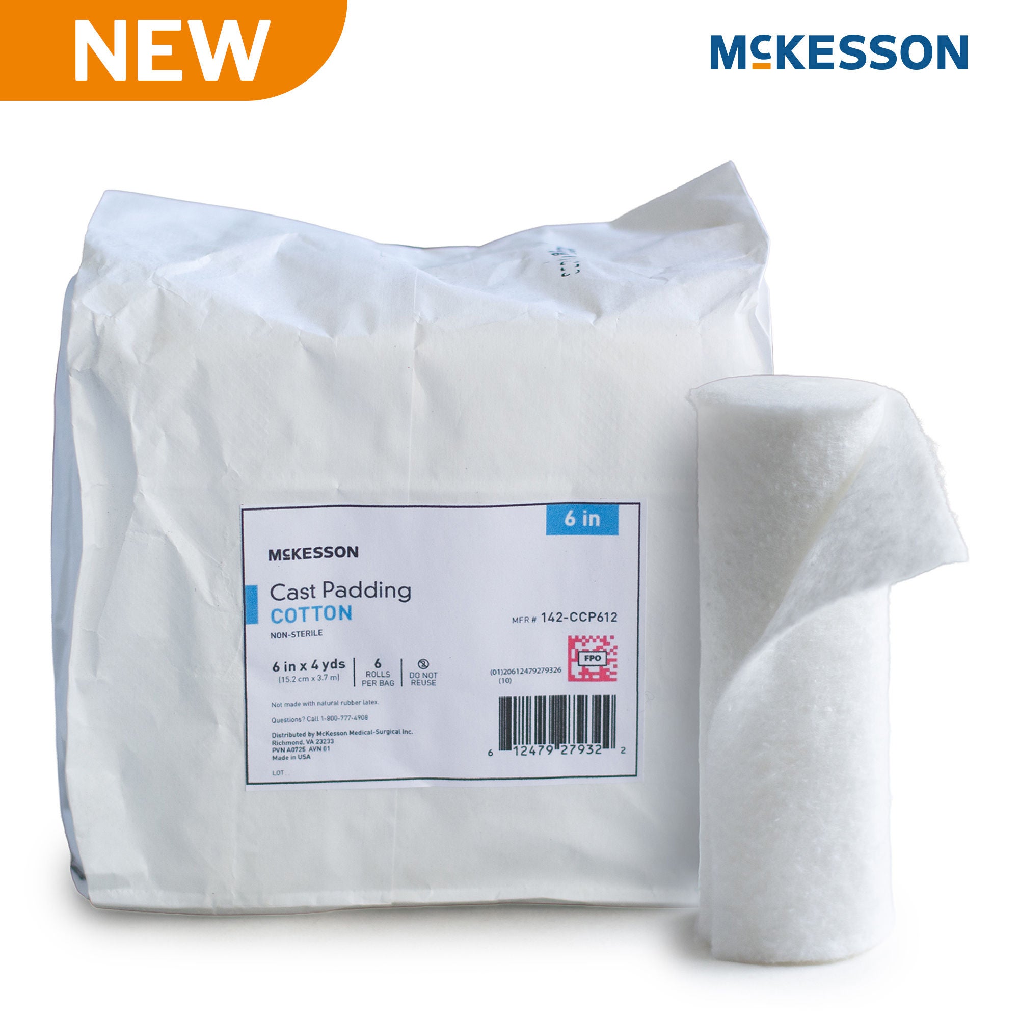 McKesson Brand PADDING, CAST COTTON 6"X4YD (6RL/BG 12BG/CS)