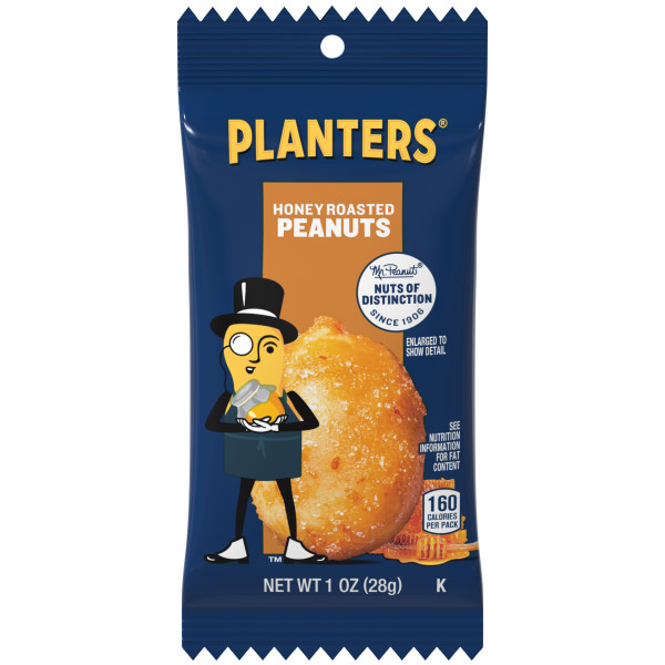 PLANTERS(r) Honey Roasted Peanuts 144/1oz . C1CB - Front Center Inner Pack (Hi Res)