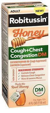 Glaxo Consumer Products ROBITUSSIN DM, SYRP COUGH-CHEST HONEY ADLT 4OZ