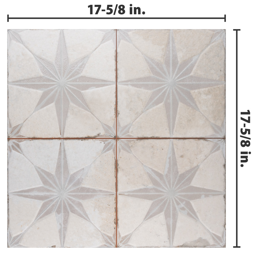 Kings Star Luxe White 17-5/8 in. x 17-5/8 in. Ceramic Floor and Wall Tile