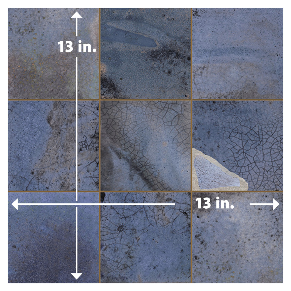 Kings Sea Blue 13 in. x 13 in. Ceramic Floor and Wall Tile