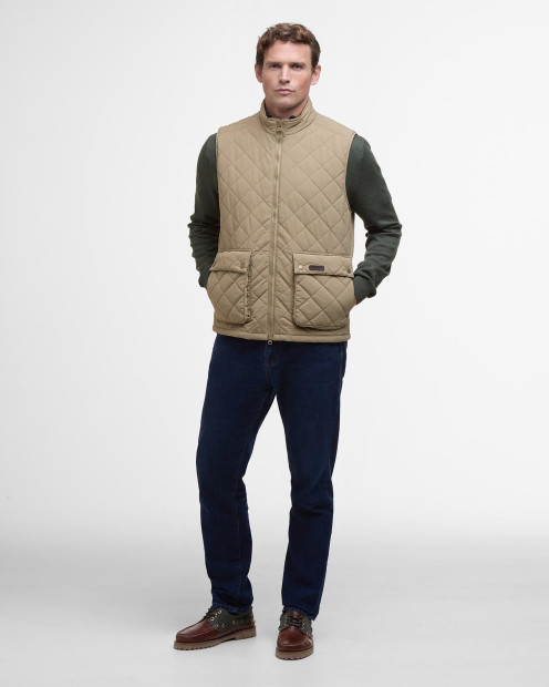Fernwood Quilted Gilet Military Brown