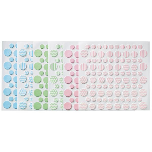 Pastel Printed Assortment Dots Fondant DecoShapes®