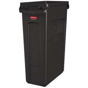 Rubbermaid Commercial, Vented Slim Jim®, 23 gal, Resin, Brown, Rectangle, Receptacle
