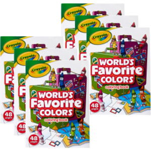 World's Favorite Colors Coloring Book, 48 Pages, Set of 6