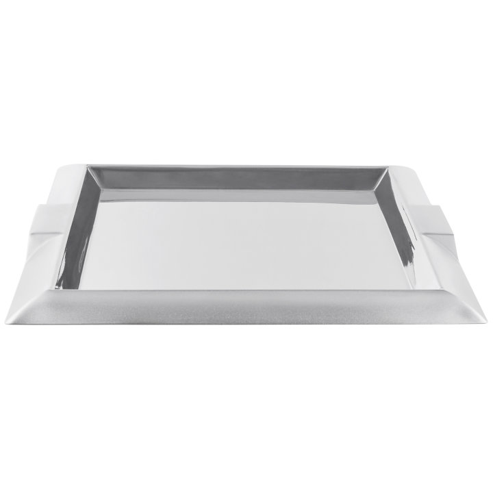 Small square stainless steel serving tray