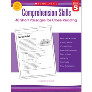 Comprehension Skills: Short Passages for Close Reading Book, Grade 5