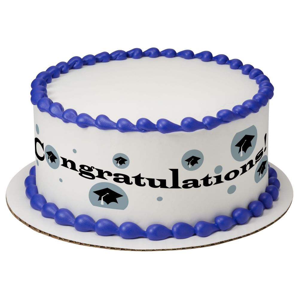 Image Cake Hats Off Grad Congrats