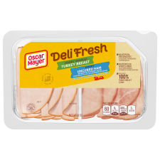 Oscar Mayer Deli Fresh Honey Smoked Turkey Breast & Honey Uncured Ham Sliced Lunch Pack, 9 oz. Tray