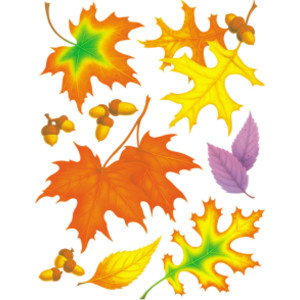 Fall Leaves Window Clings, 1 Sheet