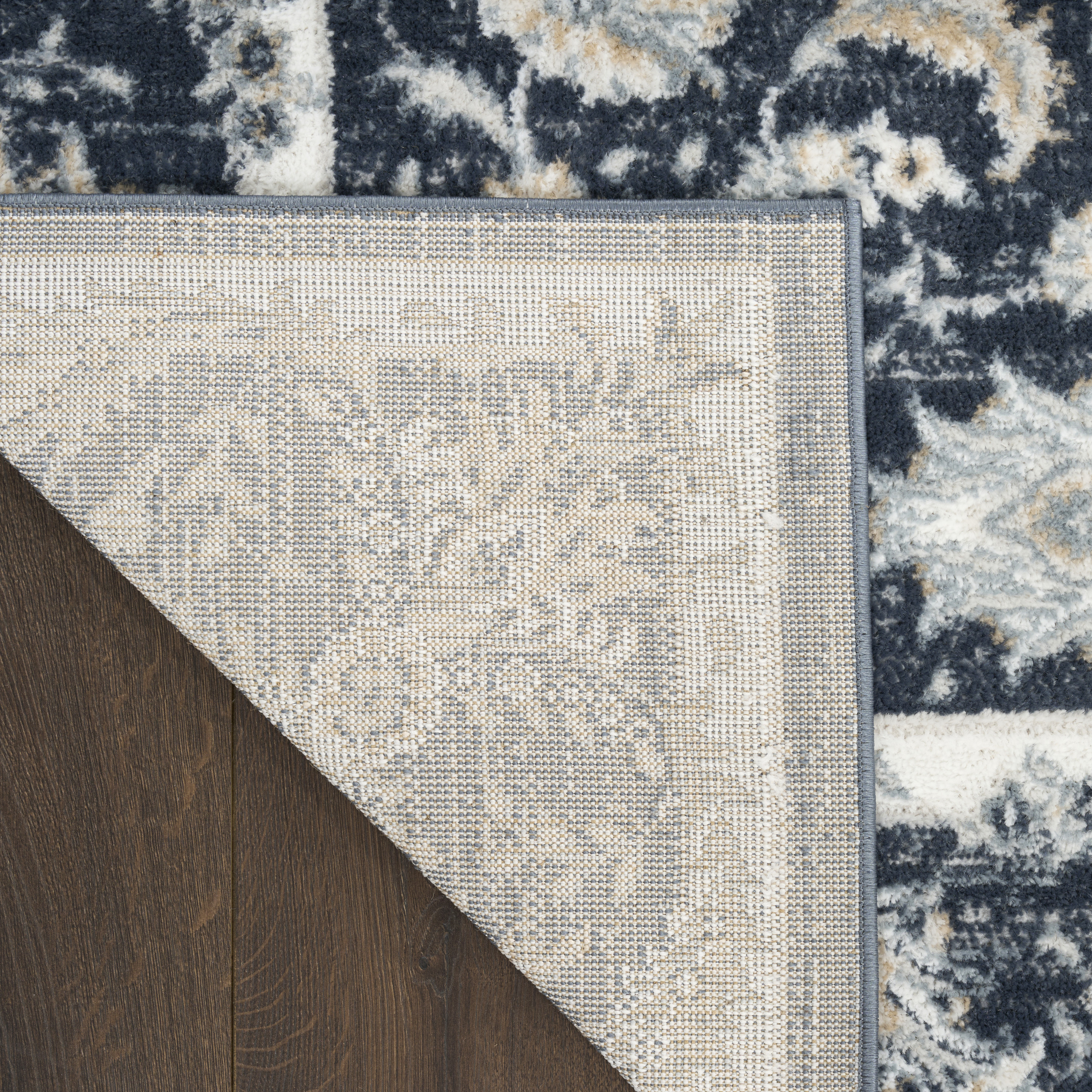 Nourison Dekor 7'10" x 9'10" Slate/Ivory Vintage Indoor Rug