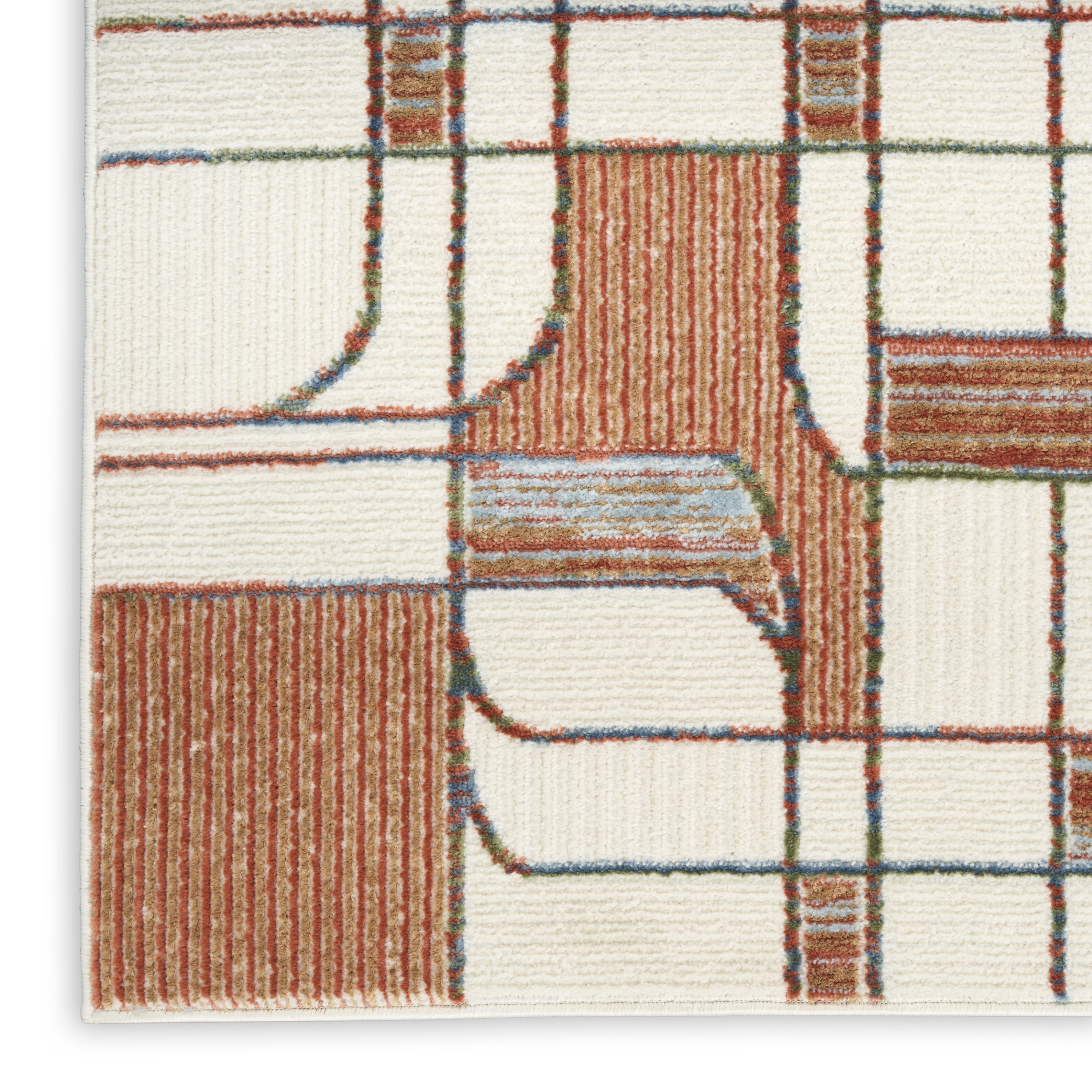 Nourison Nordic 8' x 10' Ivory Rust Mid-Century Modern Indoor Rug