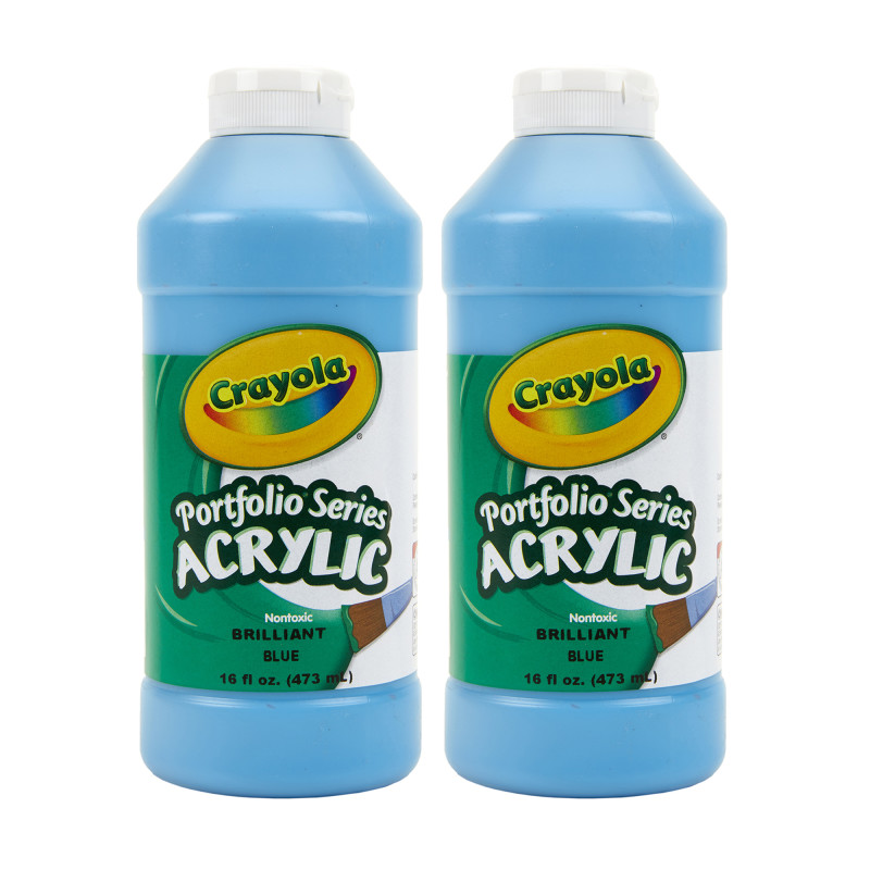 Portfolio Series Acrylic Paint, 16 oz., Brilliant Blue, Pack of 2