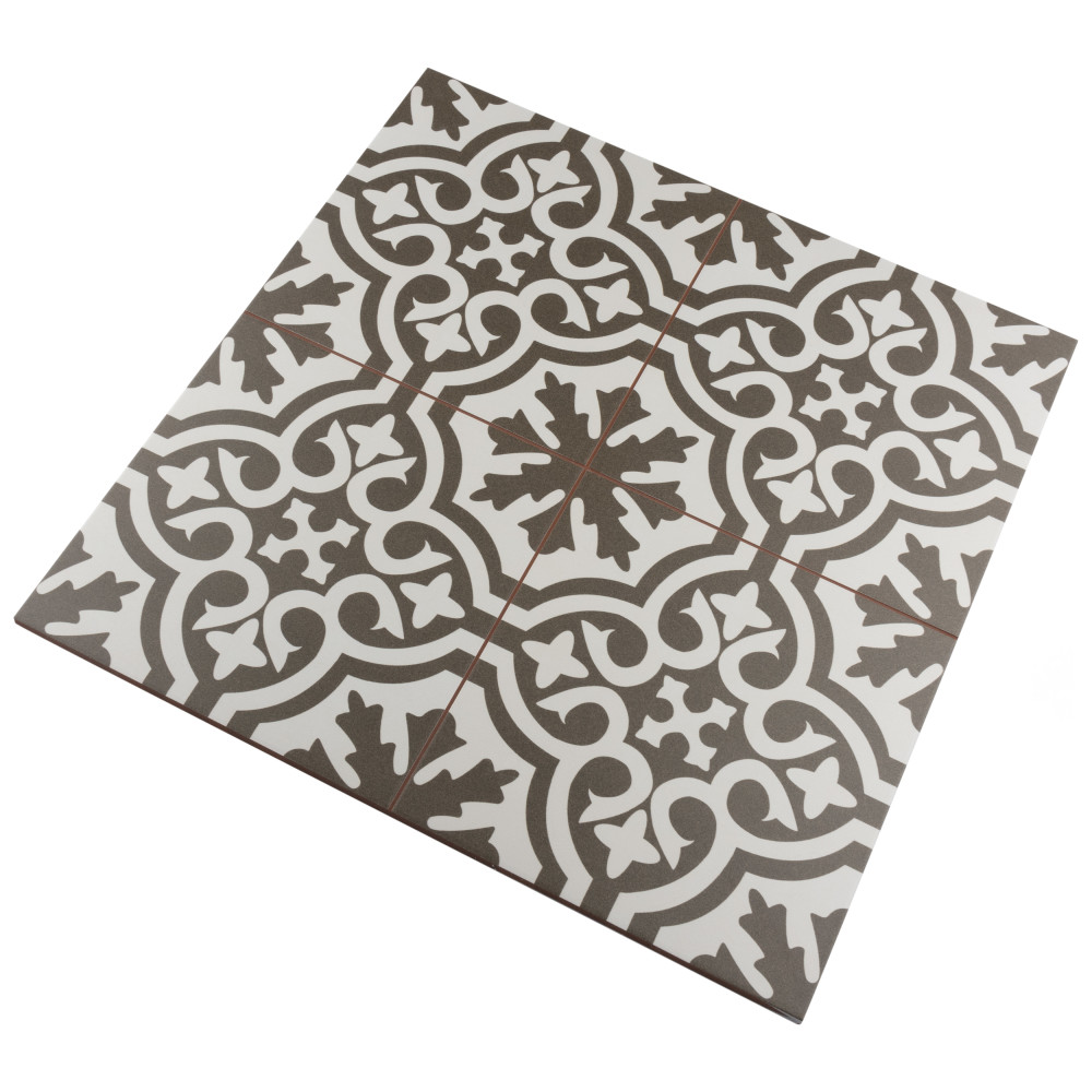 Berkeley Charcoal Brown 17-5/8 in. x 17-5/8 in. Ceramic Floor and Wall Tile