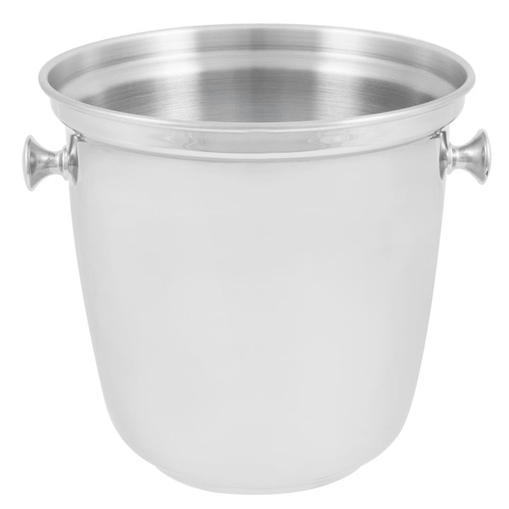 6-quart stainless steel wine bucket in mirror and satin finish with handles