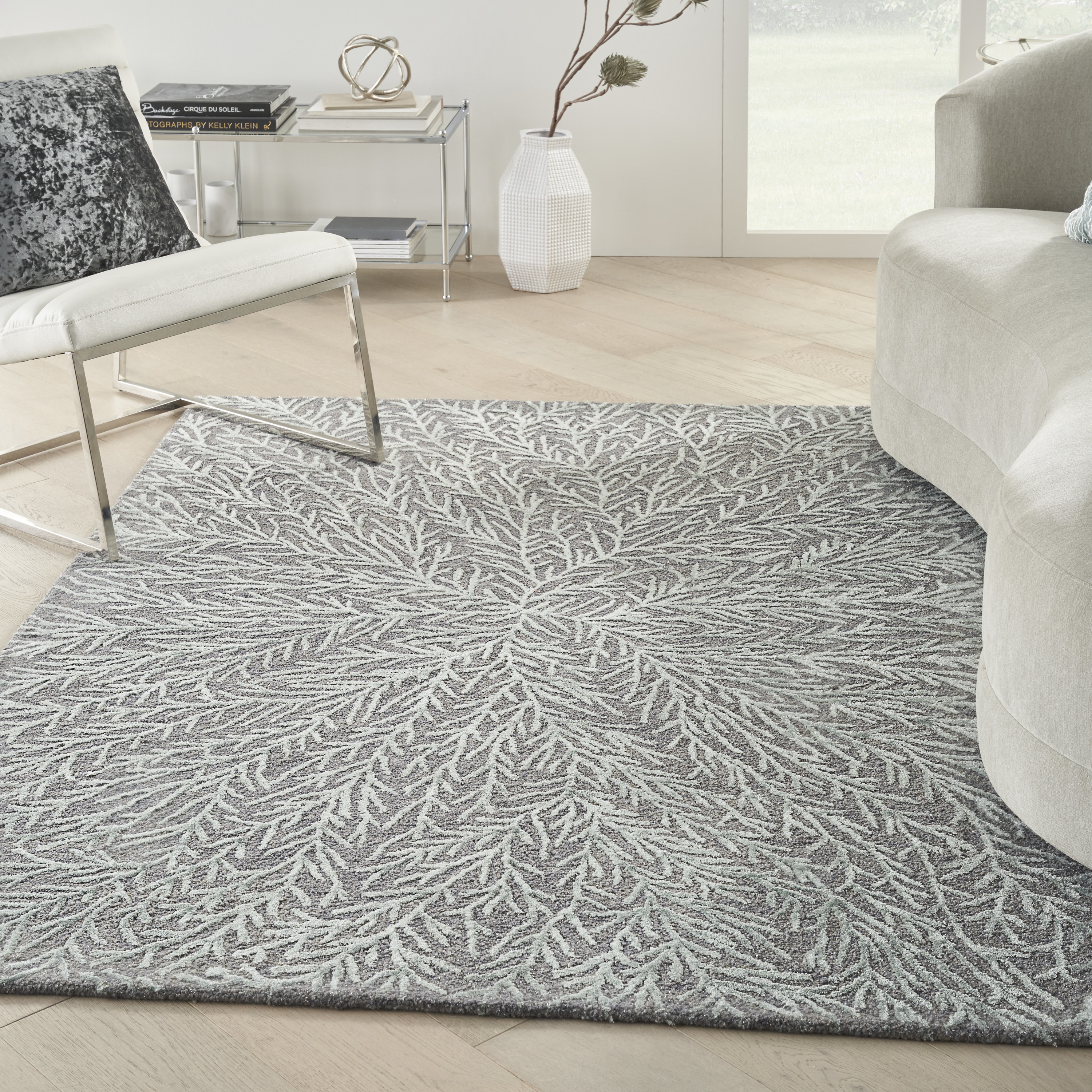 Michael Amini Ma30 Star 4' x 6' Slate/Teal Modern Indoor Rug