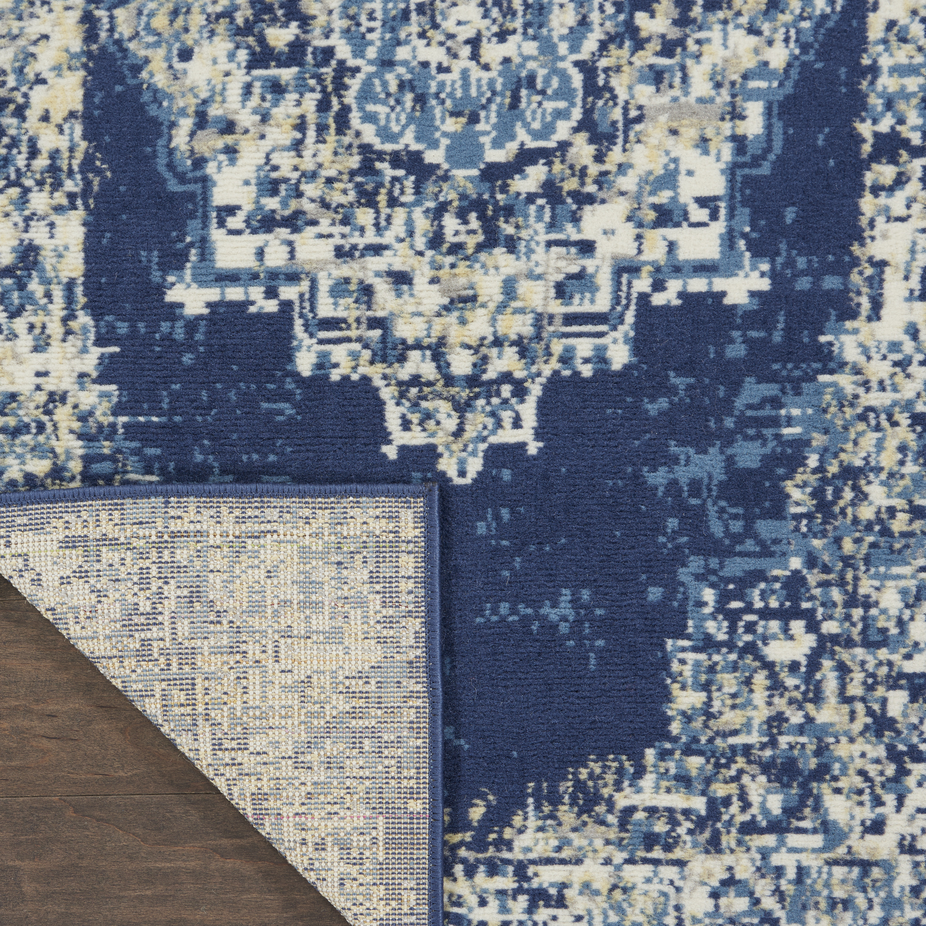 Nourison Grafix 2'3" x 12' Navy Blue Vintage Indoor Rug