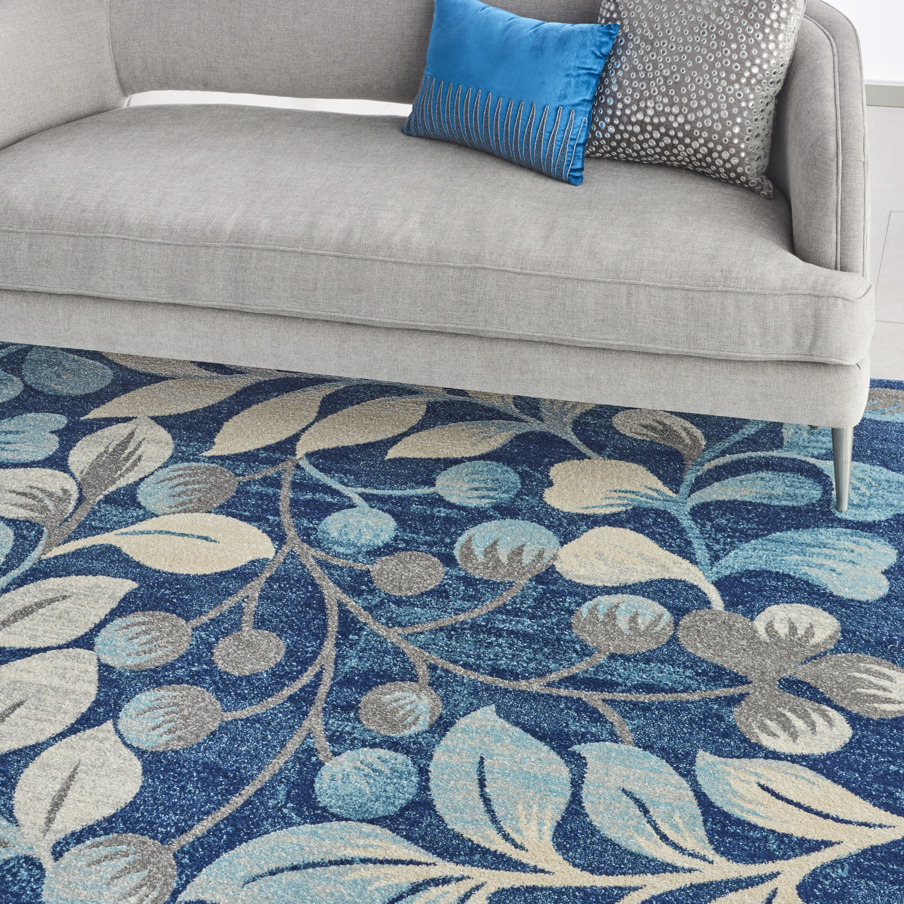 Nourison Tranquil 8' x 10' Navy Farmhouse Indoor Rug