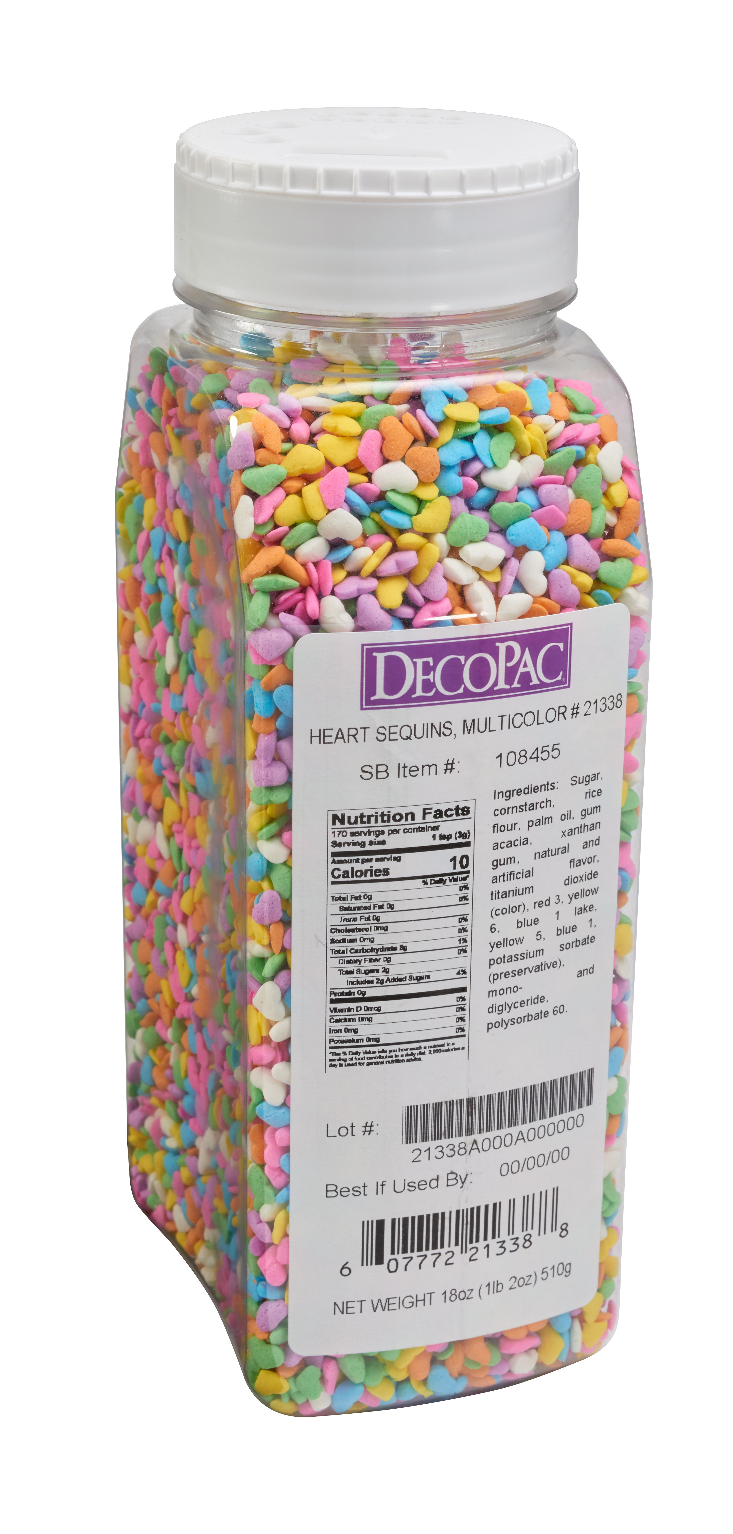 Multicolored Heart Quins Mix Decopac