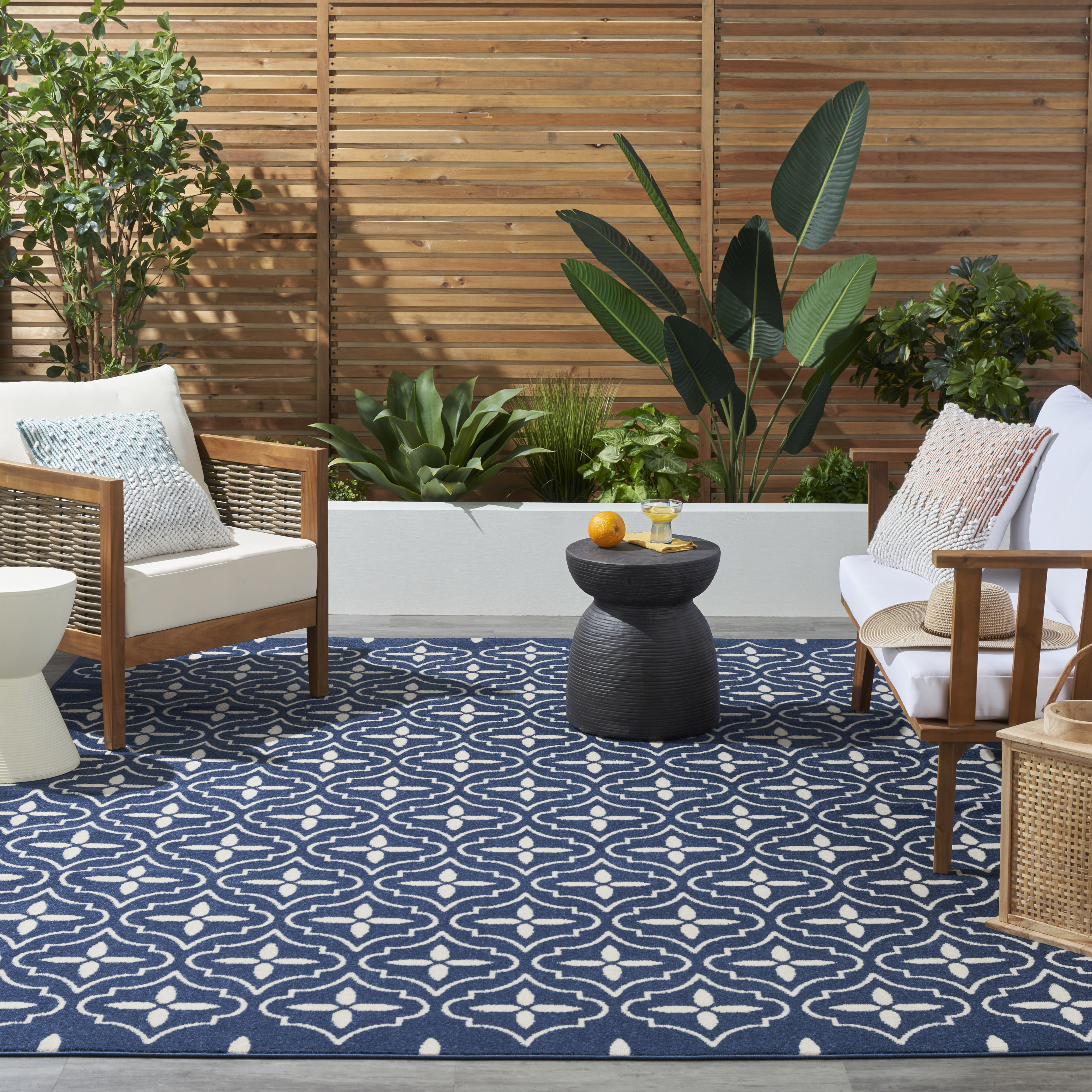 Nourison Nourison Essentials 8' x 10' Navy Ivory Modern Rug