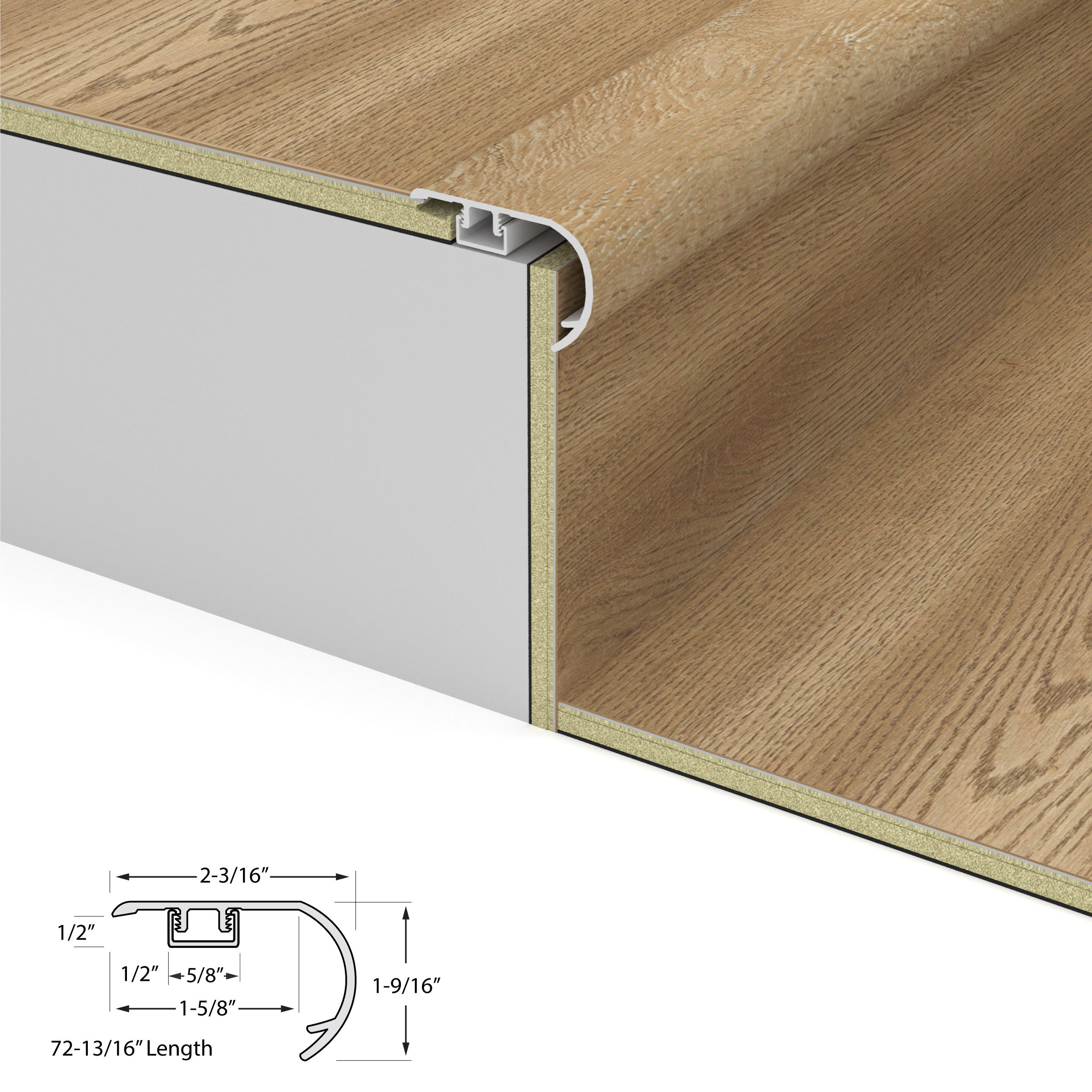 Golden Hour Oak  Stair Nosing Overlap view 3